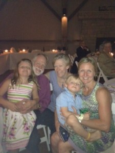 The family partying it up